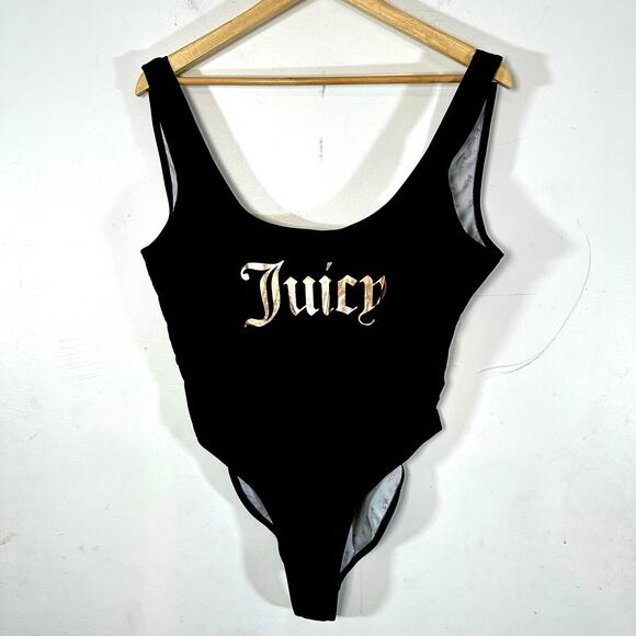JUICY Couture Vintage Y2K 90's high cut Baywatch One Piece Swimsuit Womans XL - Picture 2 of 9